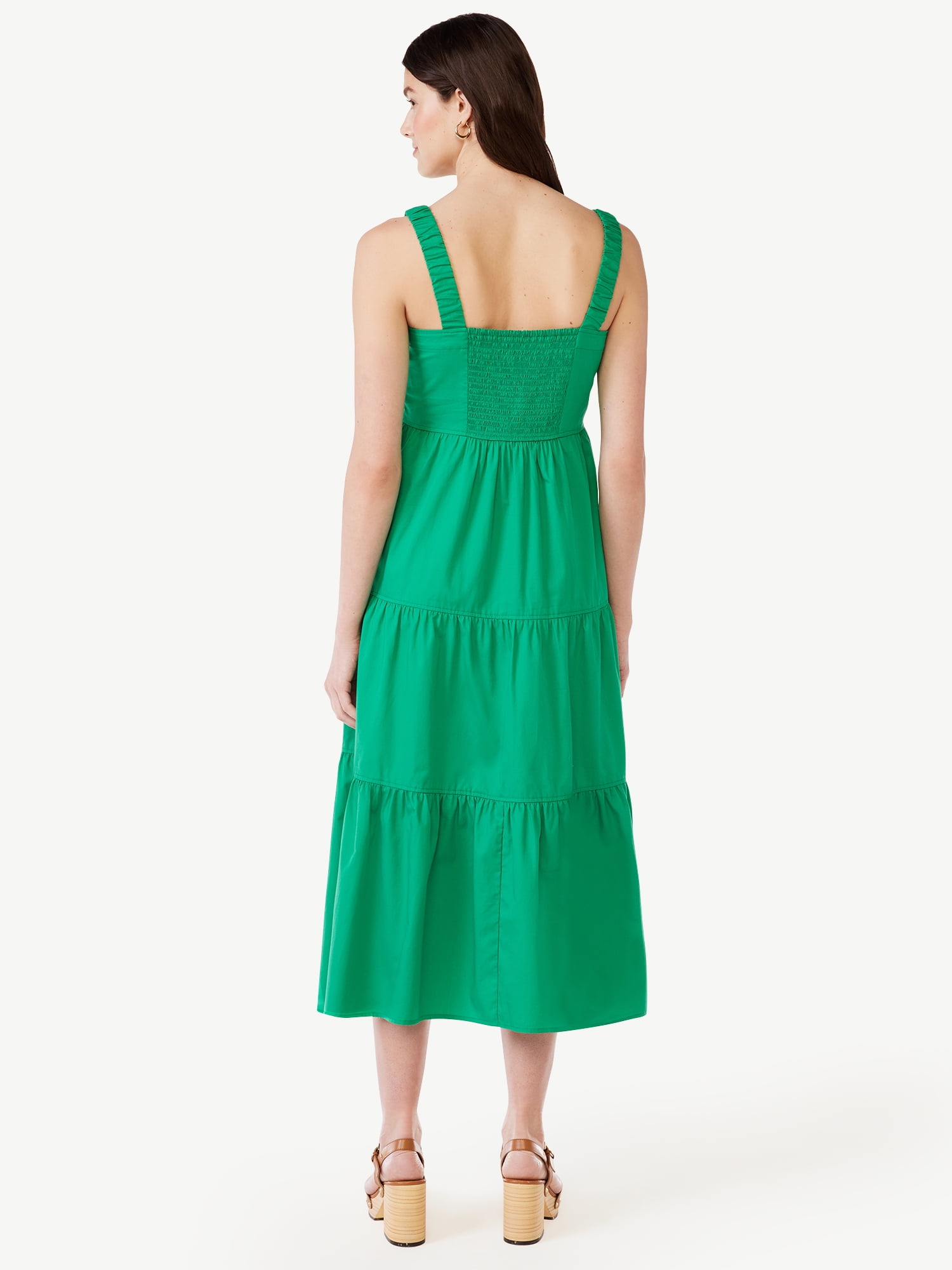 Free Assembly Women's Sleeveless Square Neck Maxi Dress with
