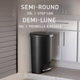 thumbnail image 3 of Simplehuman Poubelle à Pédale Semi-Ronde en Plastique de 50 Litres / 13 Gallons avec Couvercle à Glissière Sécurisée, Noir, 3 of 8
