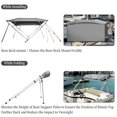thumbnail image 5 of Towallmark Top 4 Bow Bimini Top Boat Cover - 8'L x 54'H x 67-72'W, Heavy Duty 1" Aluminum Alloy Frame, 2 Adjustable Rear Support Poles, Waterproof PU Coating, Zippered Storage Boot, 5 of 6