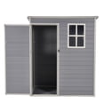thumbnail image 2 of 5' x 3' Plastic Shed for Outdoor Storage, Resin Storage Shed with Window and Lockable Door for Garden, Backyard, Patio, Tool Storage Use, Gray, 2 of 12