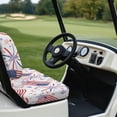 thumbnail image 4 of Yuyamidu 2 PCS Star Golf Cart Seat Covers American Flag Golf Cart Backrest Bottom Seat Cover for Most Golf Carts Club Cars and More 2 Person Seat, 4 of 8