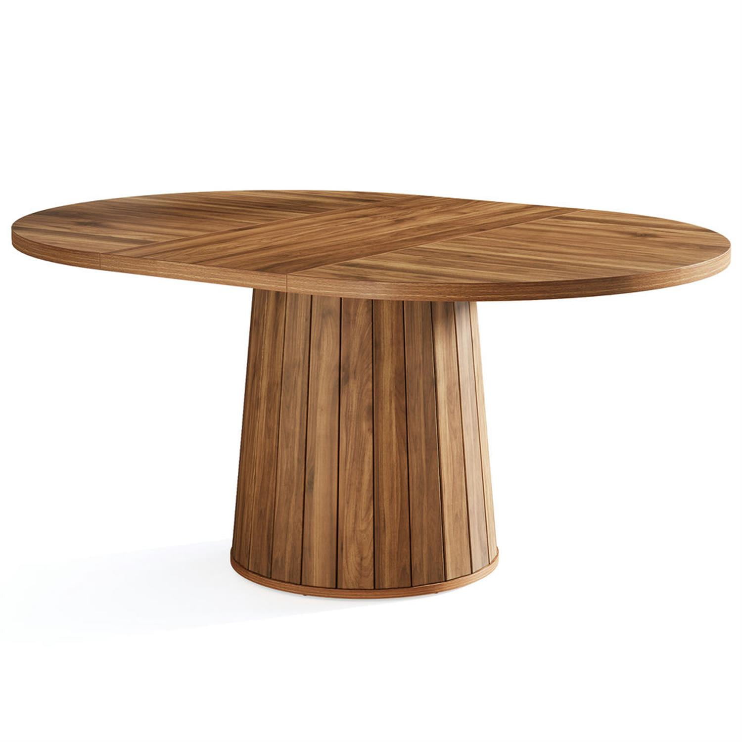 Demi Bonn 55" Wood Oval Conference Room Tables, Modern Duty Study Writing Gaming Table for Home Office, Small Meeting Room Table, Brown