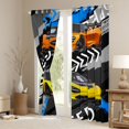 thumbnail image 3 of Homewish Sports Car Black Out Curtains,Speed Racing Game Curtains Pack of 2 (42x63 Each),Yellow Blue Gray Bedroom Curtains Forboys Teens,Super Cozy Room Decor, 3 of 6