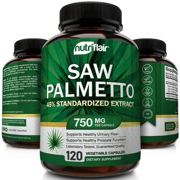 NutriFlair Saw Palmetto Extract 750mg, 120 Capsules Natural Prostate