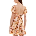 thumbnail image 2 of Almost Famous Junior's Tie Back Peasant Dress Yellow Size X-Large, 2 of 2