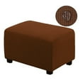thumbnail image 2 of Stretch Ottoman Cover Ottoman Slip Cover Ottoman Protector Storage Ottoman Cover Furniture Protector Soft Rectangle Slip Cover with Elastic Waistband-Light coffee, 2 of 9