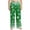 Green, variant on Winter Pajama Pants for Women, Snowflake Print, Drawstring Straight Leg Lounge Sleep Pants