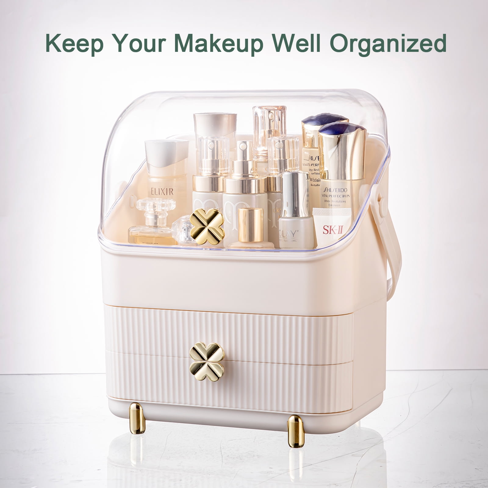 Bruun Beauty Skin Care Cosmetic Storage Bin Makeup Box - Rose