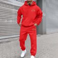 thumbnail image 2 of TBWNWG Men's And Women's Autumn Winter Casual Fashion Letter Print Hoodie And Joggers Sweatsuit Set,Size M, 2 of 4