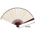 thumbnail image 3 of Alialene Traditional Red Bone Folding Fan Premium Fabric Solid Color Fan for DIY Hand Painted Art Calligraphy Advertising F(8 inches), 3 of 4
