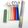 thumbnail image 7 of Ludlz 1 Set Reusable Telescopic Straw Set Portable Stainless Steel with Carry Case Eco-Friendly Easy to Clean Straw, 7 of 7
