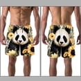 thumbnail image 3 of luoweisi Men's Beach Shorts Quick Dry Swim Trunks with Mesh Lining Panda Sunflower M, 3 of 5