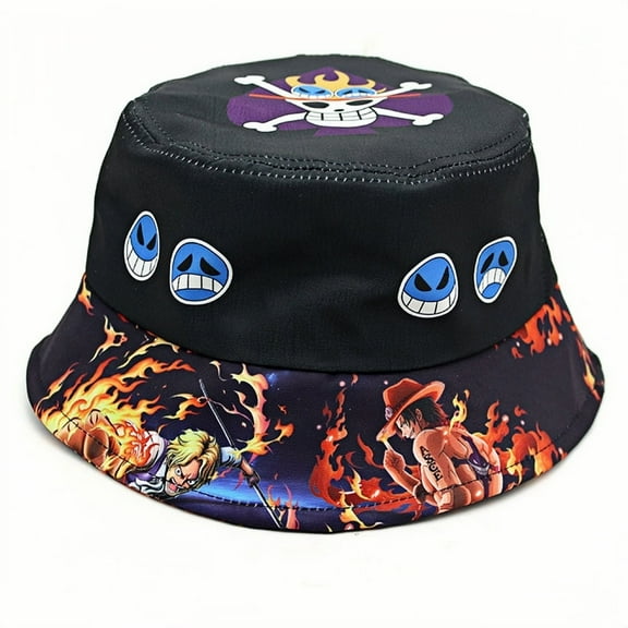 One Piece Anime Cartoon Bucket Hat - UV Protection Unisex Summer Hat, Outdoor Festival Must
