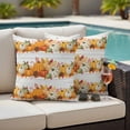 thumbnail image 4 of Orange Fall Outdoor Waterproof Pillow Covers, Thanksgiving Botanical Vintage Decorative Square Throw Pillowcase Sofa Cushion Sham for Patio/Couch/Chair, 20"x20" 2 Pack, 4 of 8