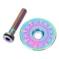 thumbnail image 1 of Bike Headset Top Cover, 28.6mm Bike Headset Stem Top Cap Unique Half Perforated Design Bike Front Fork Stem Top Cap for Mountain Road Bike Totem Pattern, 1 of 7