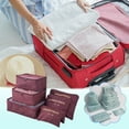 thumbnail image 4 of LanSuare 6Pcs Travel Storage Bag Set, Waterproof Organizers for Toiletries, Cosmetics, Underwear, Multi-Compartment Packing Kit, 4 of 4