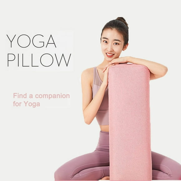 HEVIRGO Yoga Bolster Soft Washable Polyester Rectangular Portable Yoga Bolster for Sporting,Pink