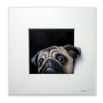 Stupell Industries Pug Peeking Optical Illusion Square Detailed Painting Painting Unframed Art Print Wall Art, Design by Alan Weston