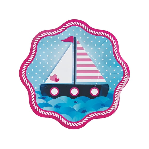 Nautical Girl Dinner Plates (8Pc) - Party Supplies - 8 Pieces