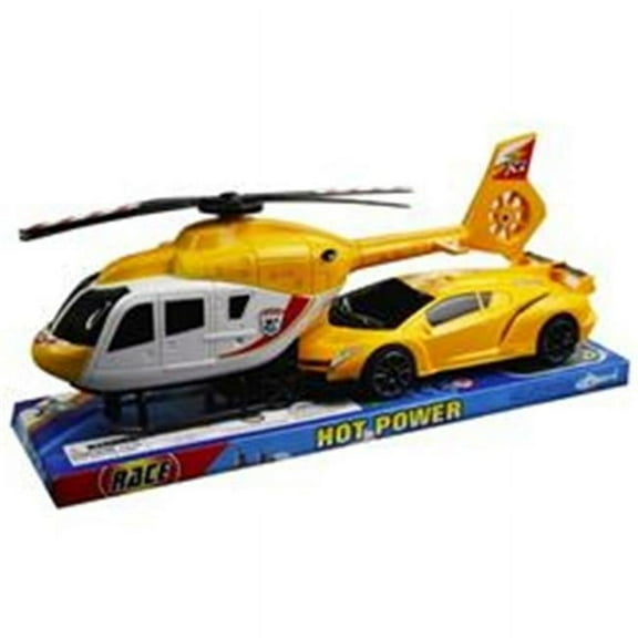 Helicopters Toy with Friction Race Cars, Case of 24