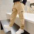 thumbnail image 2 of Kogui Dress Pants Boys Slacks Boys Chino Pants School Uniform Stretch Straight Fit Flat Front & Comfortable Waistband Youth Trousers Size 7-8 (Khaki,7-8 Years), 2 of 6