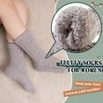 thumbnail image 3 of Womens Fuzzy Socks Fluffy Warm Slipper Winter Comfy Thermal Cozy Plush Sleep Home Cabin Socks, 3 of 6