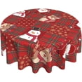 thumbnail image 6 of Silver Snowflakes Round Tablecloth 60Inch Christmas Winter Snow Table Cover with Xmas Tree Leaves Berry Table Cloth Heat Resistance Polyester Fabric for Kitchen Dining Camping Party Decor, 6 of 6