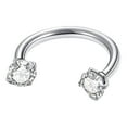 thumbnail image 2 of QIQUWOHUL Stainless Double Zircon U Shaped Nose Ring Set Piercing Jewelry Multi Color Zircon Nose Jewelry, 2 of 5