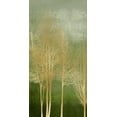 thumbnail image 2 of Bennett, Kate 18x32 White Modern Wood Framed Museum Art Print Titled - Gold Trees on Green Panel I, 2 of 4
