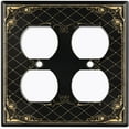 thumbnail image 2 of Metal Light Switch Plate Outlet Cover (French Victorian Frame - Double Duplex), 2 of 2