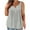 Grey, variant on VEKDONE Women's New Plus Size Tank Tops Summer Button V-Neck Sleeveless Pleated Tops Solid Color Soft Comfy Vests Blue XX-Large