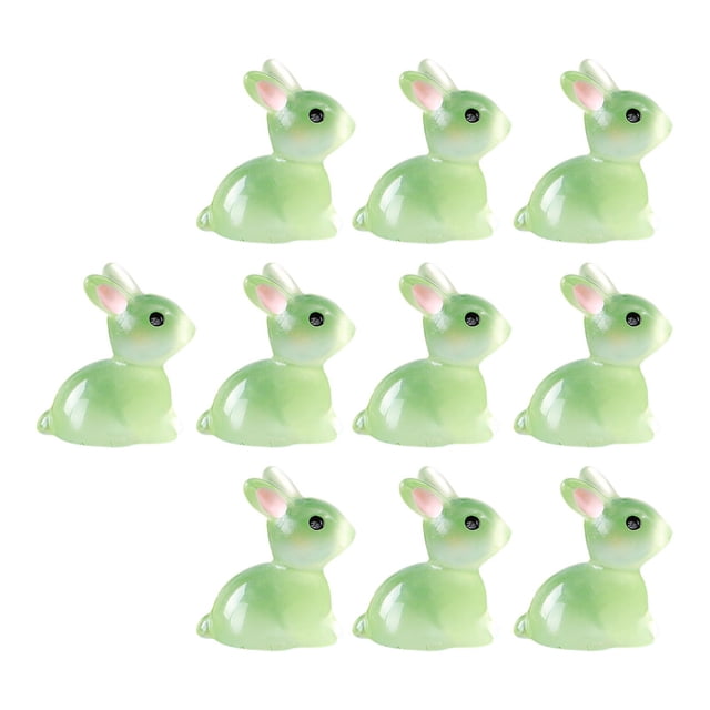 Figuritas en Miniatura de Resina Macarena Esculturas de Jardín Conejit Verde
