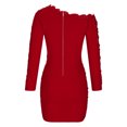 thumbnail image 5 of Blczomt Long Sleeve Womens Dresses Mini Red Lace Sexy Bodycon Off Shoulder Party Trendy Dresses, 5 of 6