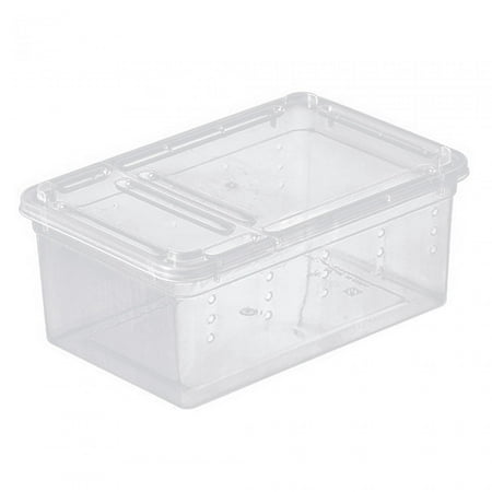 Stgfyxgs Reptile Feeding Box Reptile Terrarium Enclosure 12.5x19x7.5cm Rectangle Transparent Animal Habitat Cage for Hedgehog Silkworm white