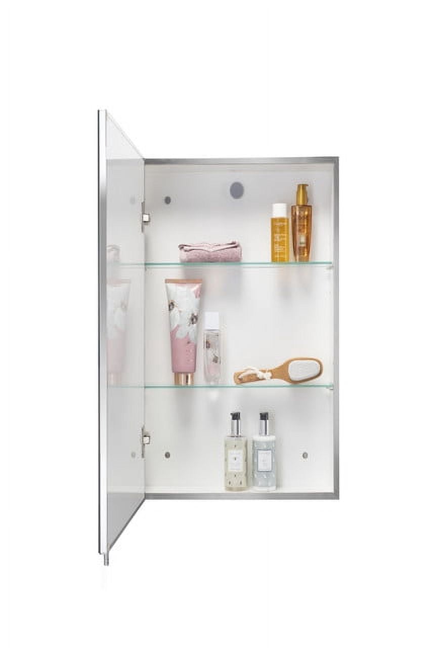 Croydex Finchley Single Door Stainless Steel Medicine Cabinet with Mirror Door (16x26in)