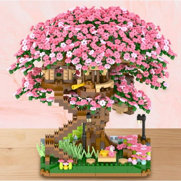 1PC Mini Cherry Blossom Bonsai Tree Building Blocks Set, Sakura Botanical Collection Building Set for Adults,Compatible with Lego