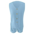 thumbnail image 5 of MDUKONU Women's Wide Leg Shorts Set Skin-Friendly Matching Set Work From Home Sky Blue XXL, 5 of 5