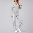 thumbnail image 6 of sususu Workout Sets for Women,Fashion Clothing Stylish Women's Two Piece Tracksuit Set Comfortable Zip Up Jacket And Wide Leg Jogger Pants With Contrast Stripes Design For Everyday Wear - Grey, 6 of 8