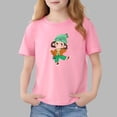 thumbnail image 1 of Blusas y camisas de manga corta con cuello redondo para niños Camiseta de verano de manga corta estampada para niñas Jersey elegante de cuello redondo para niñas Top de algodón para niños, 1 of 6