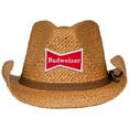 thumbnail image 2 of Budweiser 817726 Straw Cowboy Hat with Brown Band, 2 of 3