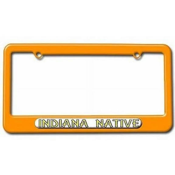 Indiana Native, State Pride License Plate Tag Frame, Orange Color