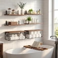 thumbnail image 4 of Repisas Flotantes de Pared, Juego de 6 Estantes Flotantes para Baño, Cocina, Sala y Dormitorio, Repisas de Almacenamiento, Decorativas y Resistentes para Organización del Hogar, 4 of 4