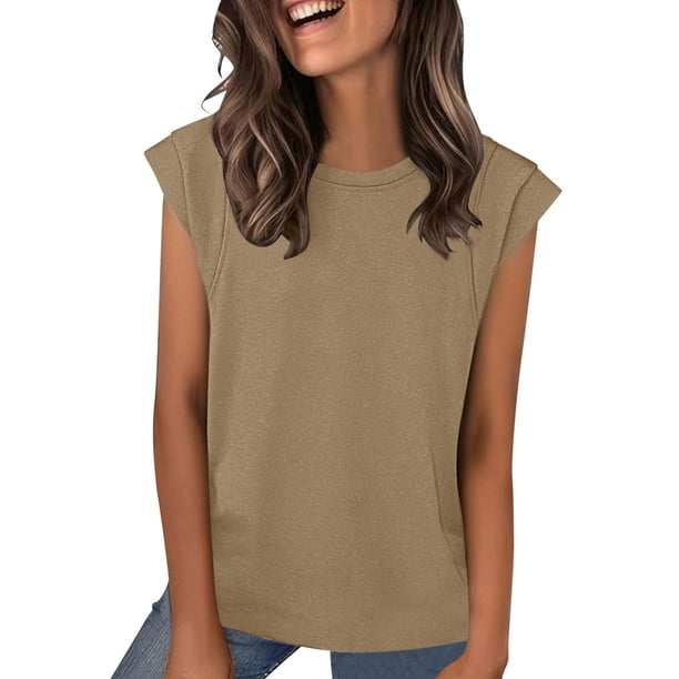 Camisetas de Mujer Suelto Ajuste 1/2 Manga Cuello Casual Lindo Impreso Superior Suave Estiramiento Blusa de Poliéster para Verano Diario