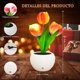 thumbnail image 3 of Lampara de Tulipanes, Lámpara de Mesa con Flores de Tulipán, Lampara de Noche de Tulipanes, Lámparas Bonsai de Mesa, Flores Artificiales Decoracion, para Decoración del Hogar(Atenuación Táctil), 3 of 4