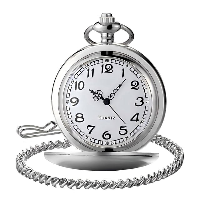 Classic Smooth Quartz Pocket Watch Arabic Numerals Scale Mens Womens Watch With Chain Christmas Graduation Birthday Fathers Day