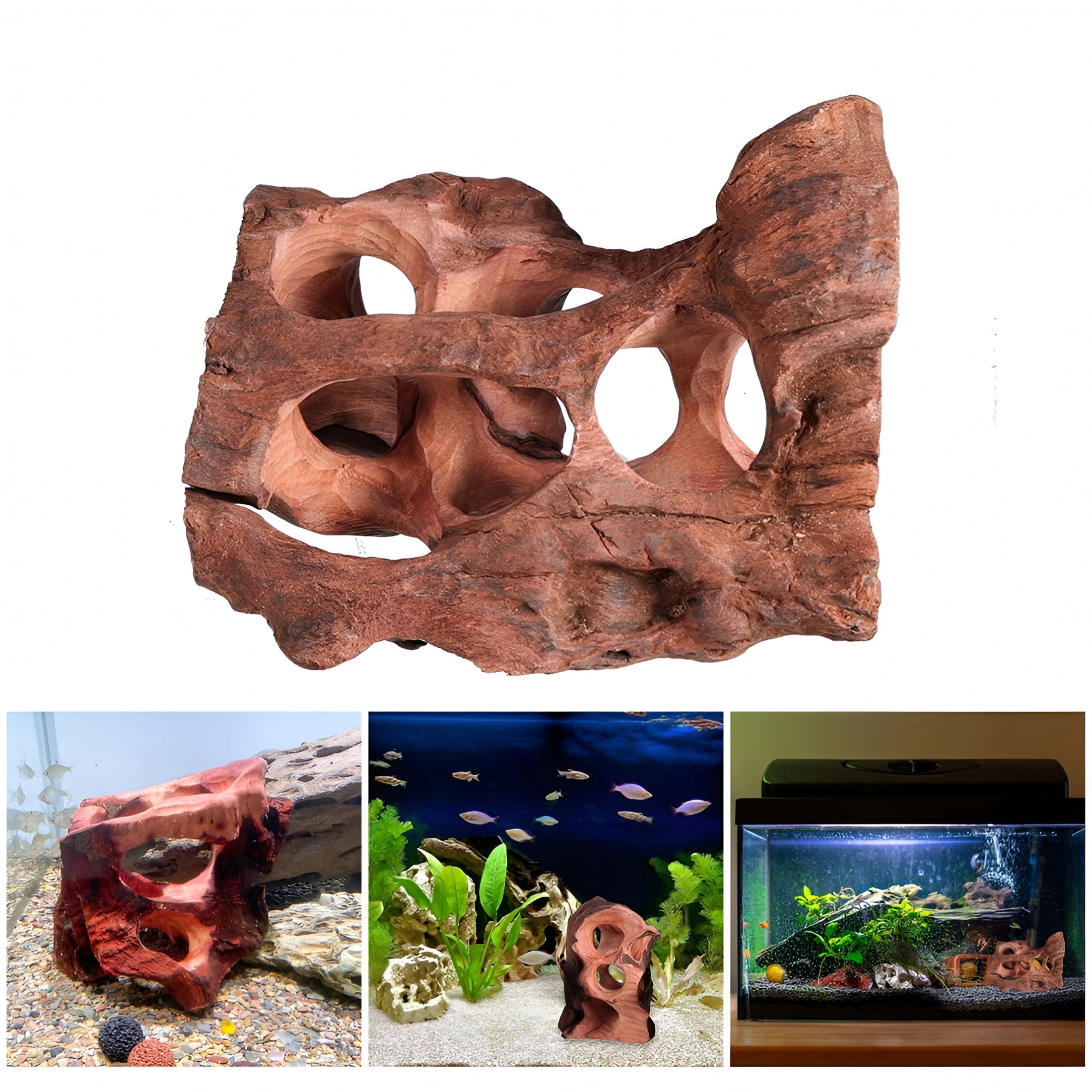 HIBIBUD 2026 New Natural Driftwood Aquarium Decoration Tree Stump with Hideouts Hole for Fishtanks Random Styles Fishtank Landscape Figur