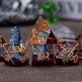 thumbnail image 5 of Green Dinosaur Polyhedral Dice Set – Transparent Resin 7-Piece RPG Dice for DND, Pathfinder, MTG Tabletop Play, 5 of 6