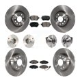 thumbnail image 1 of Transit Auto Front Rear Hub Bearings Assembly Disc Brake Rotors and Ceramic Pads Kit (10Pc) for Car Volkswagen GTI - Left Right Side (Driver Passenger) KBB-113432, 1 of 11