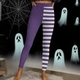 thumbnail image 4 of Dasayo Ultra Soft Women Leggings Slim-Leg Purple High Waist Jeggings Soft Stretch Striped Trousers Womens Pants M, 4 of 9