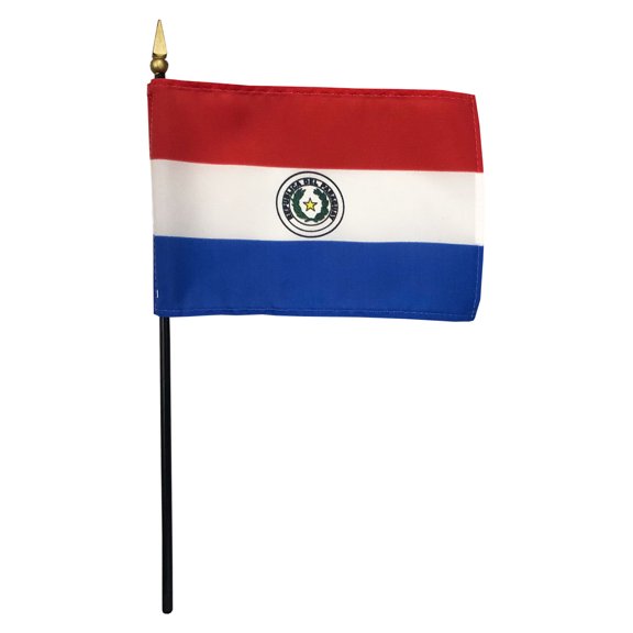 Paraguay (2013-Present) - 4"X6" Stick Flag